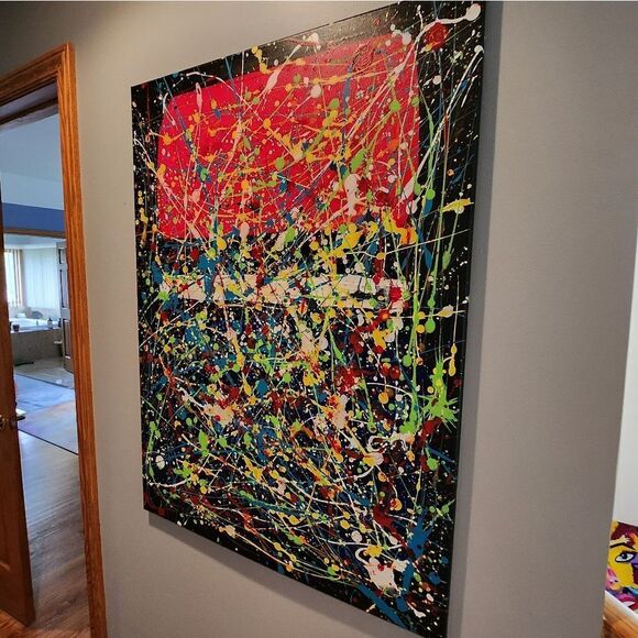 Abstract Splatter Art Canvas - Picture 1 of 5
